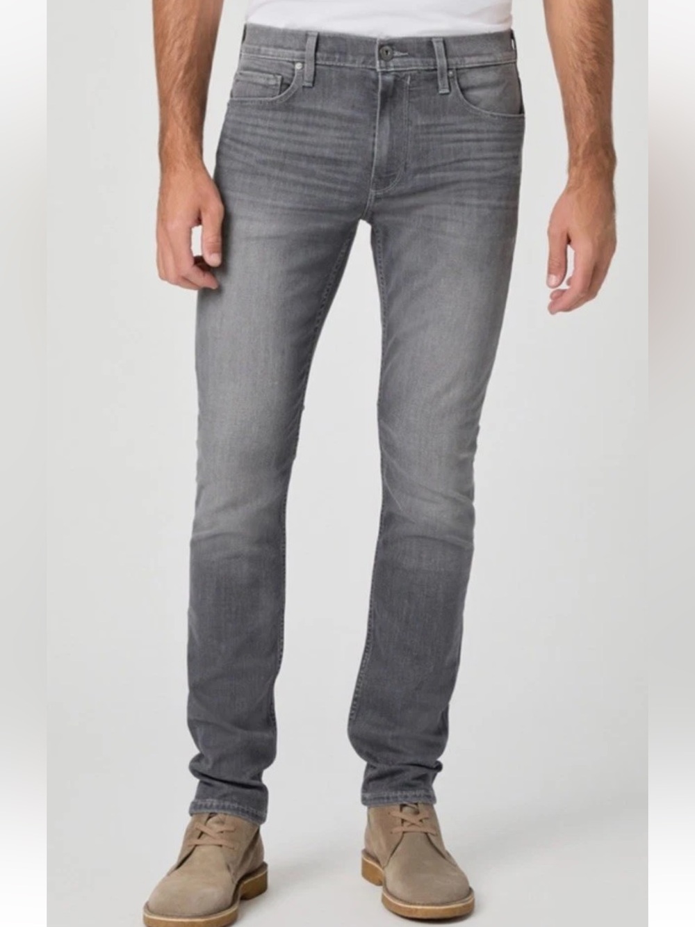 PAIGE Lennox Slim Straight Leg Stretch Gray Denim Jeans Mens Sz 35